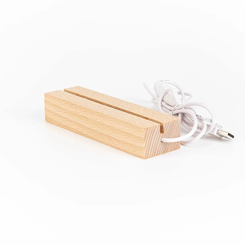 USB Powered Long Led Wood Base Light 