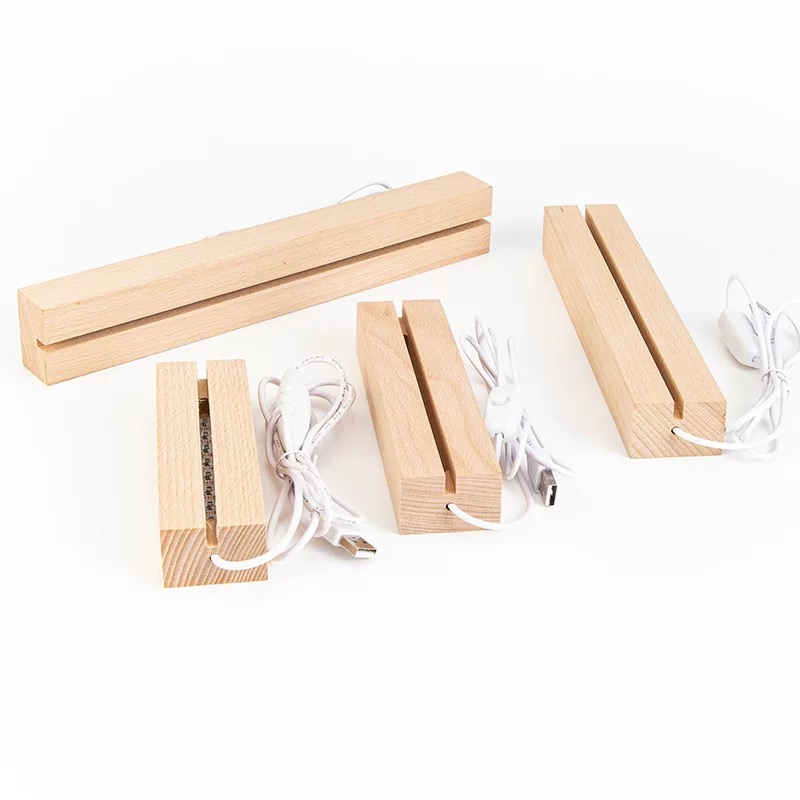 USB Powered Long Led Wood Base Light 