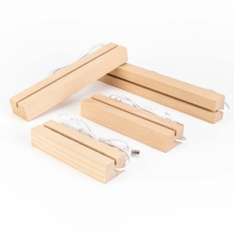 USB Powered Long Led Wood Base Light 