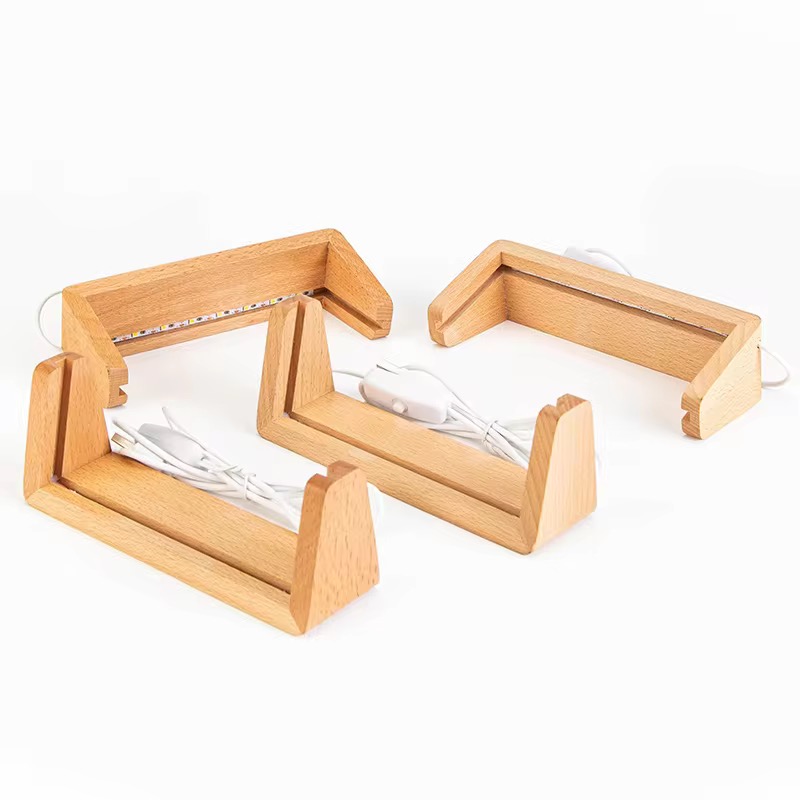 U-shaped Wood Led Photo Frame USB Powered 