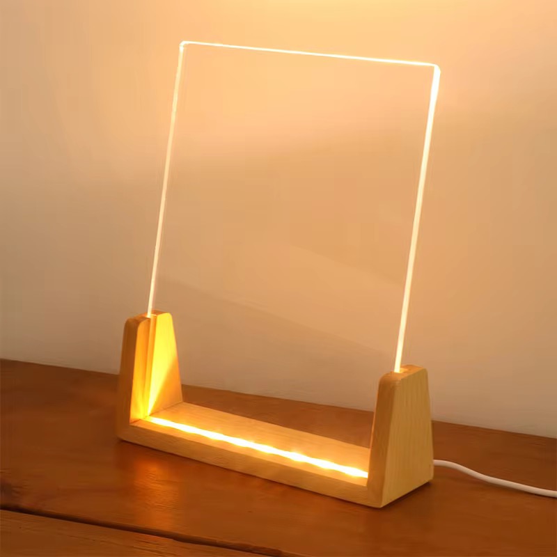 U-shaped Wood Led Photo Frame USB Powered 