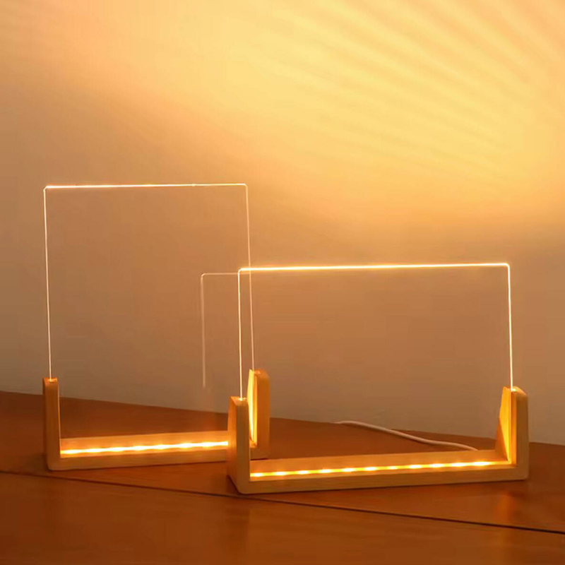 U-shaped Wood Led Photo Frame USB Powered 