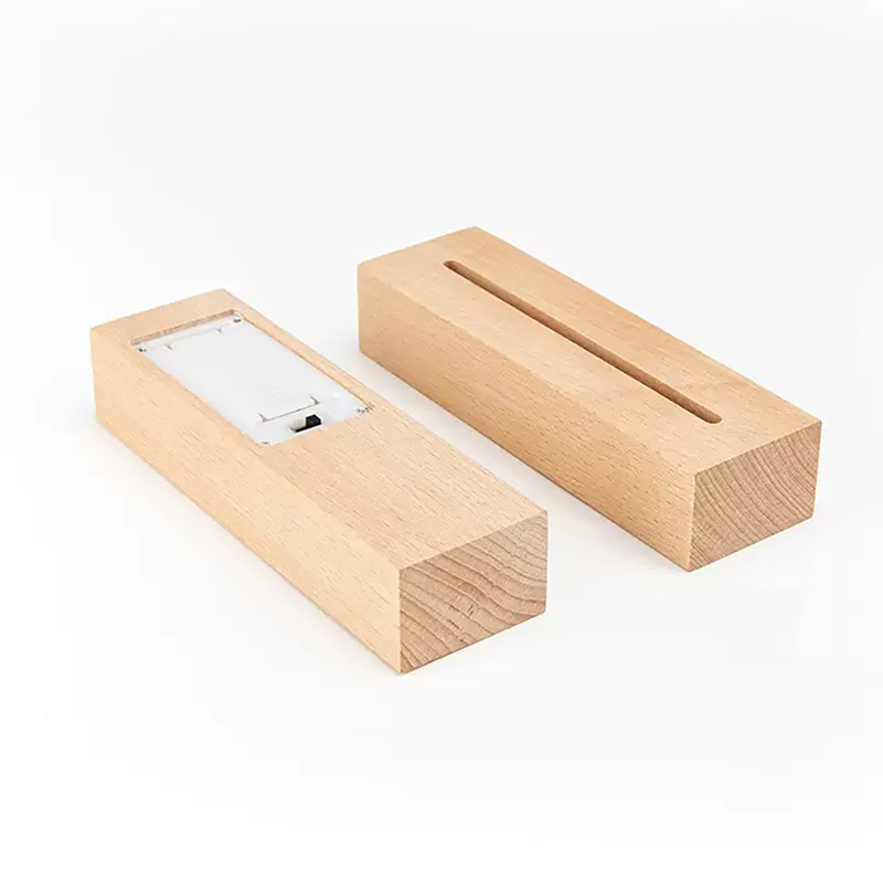 AAA Battery Operated Long Wood Led Base for Acrylic