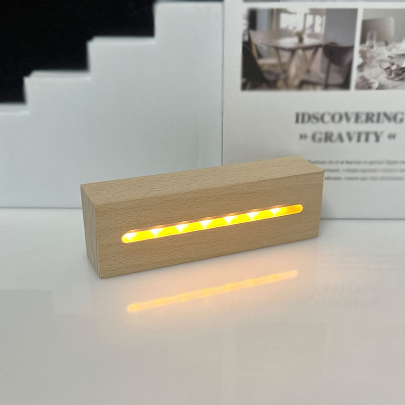 AAA Battery Operated Long Wood Led Base for Acrylic