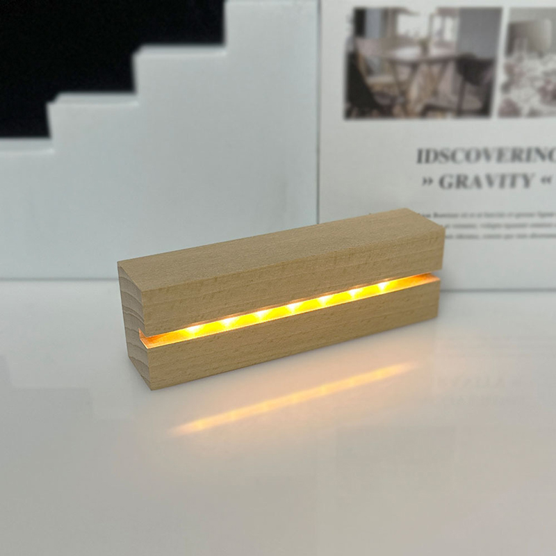 AAA Battery Operated Long Wood Led Base for Acrylic