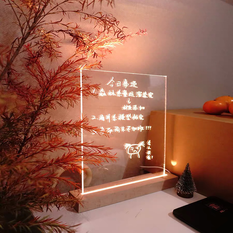 USB Powered 15cm 30cm Rectangle Beech Wood Display Stand 