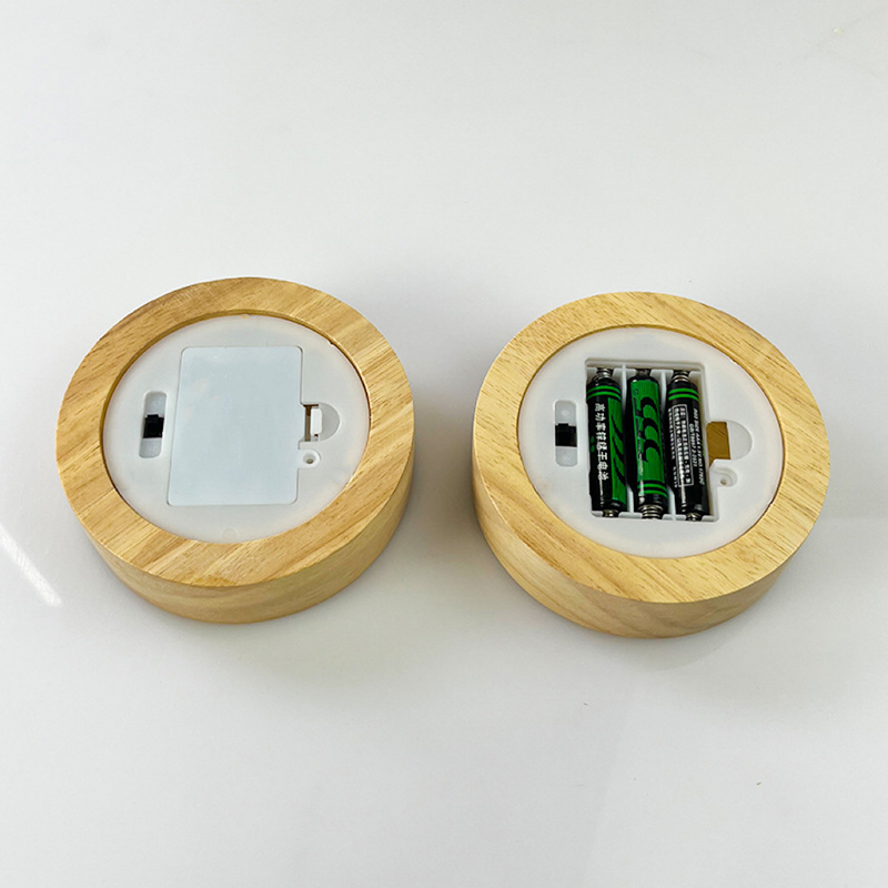 Round Wooden Light Display Base for Crystal Balls Cubes